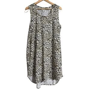 Wonderly Studio Ivory Leopard Sleeveless Dress 1X NEW